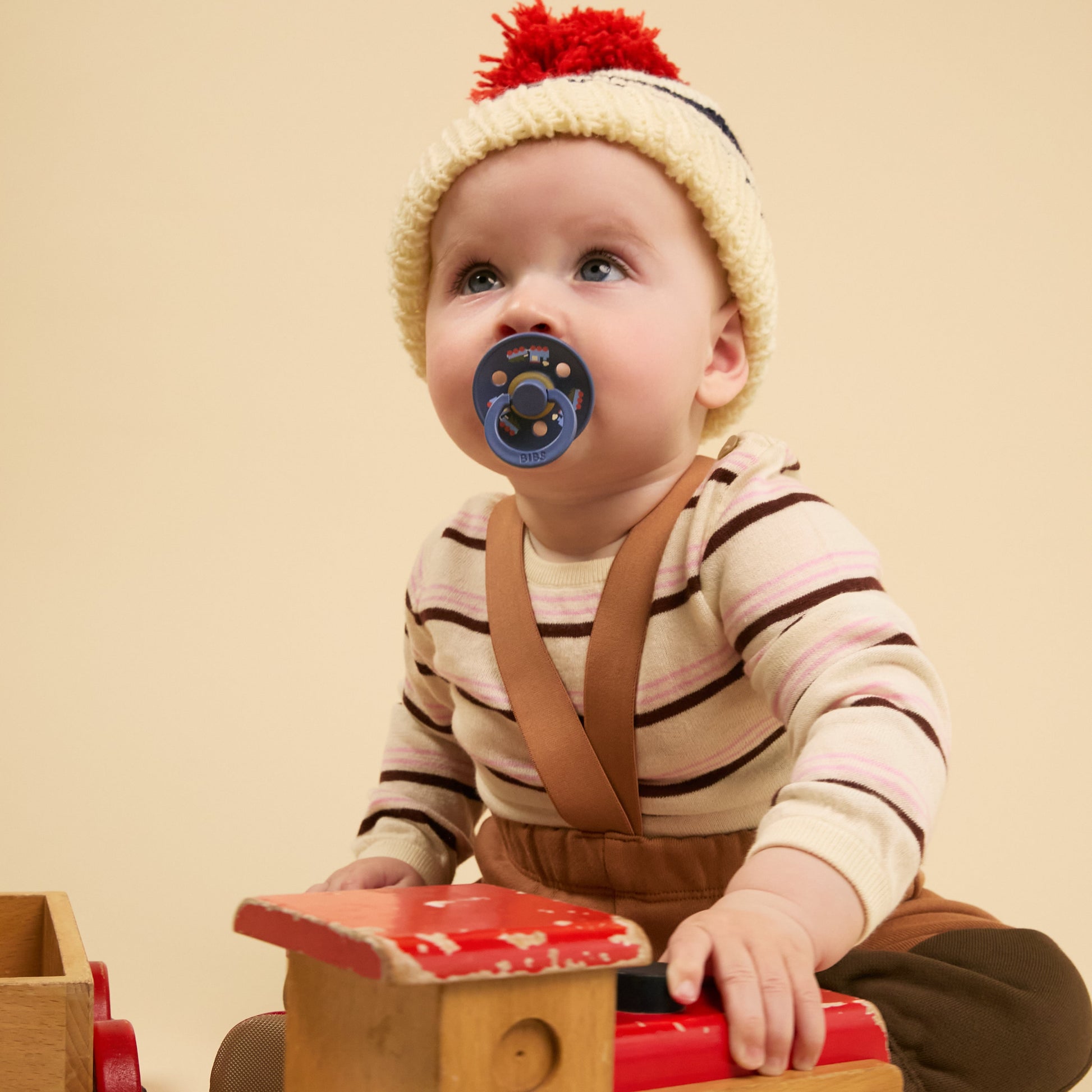 Colour Holiday Train Pacifiers 2 Pack - Baby Blue/Steel Blue