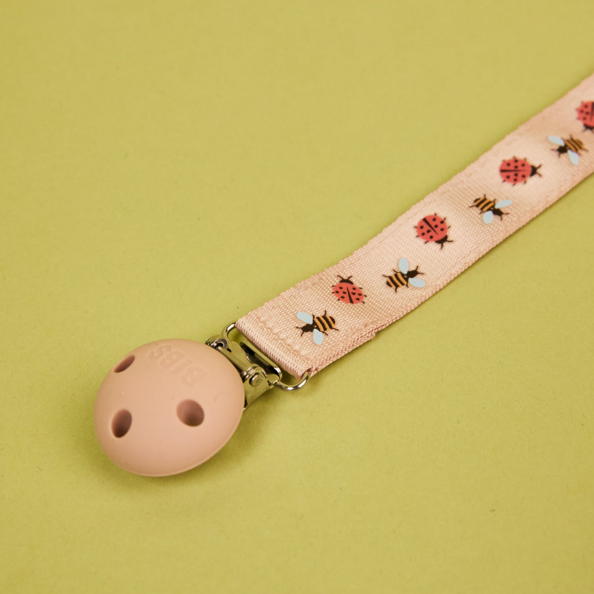 STUDIO Pacifier Clip Ribbon Ladybug Bumblebee Mix - Blush