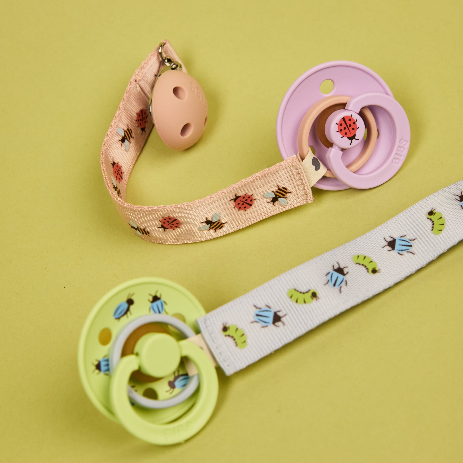 STUDIO Pacifier Clip Ribbon Ladybug Bumblebee Mix - Blush
