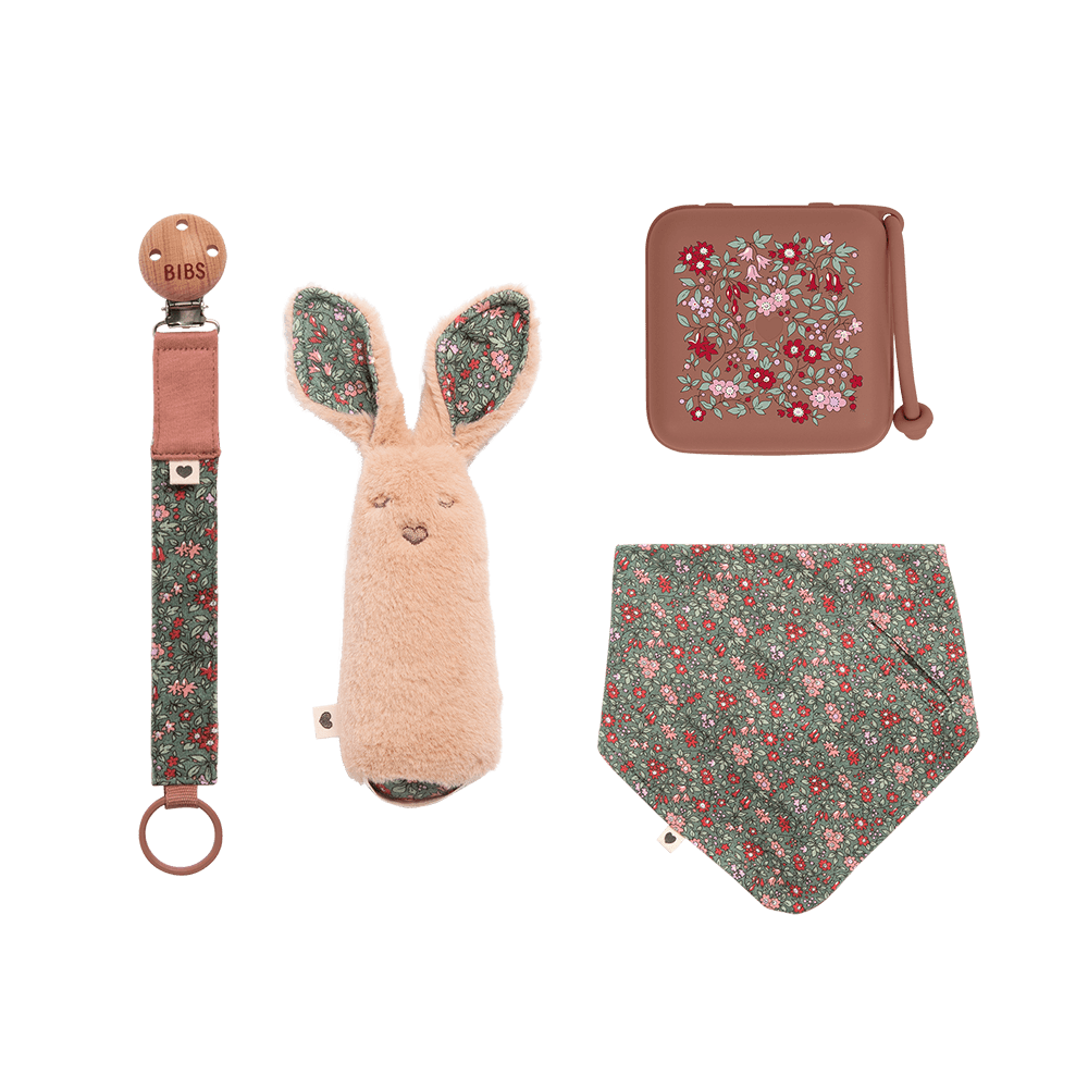 BIBS X LIBERTY Xmas Baby Bundle Chamomile Lawn - Woodchuck