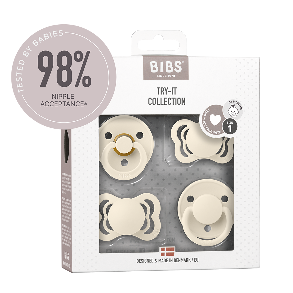Chupetes Bibs - Try-it Collection Color Ivory Período De Edad 0-6 Meses