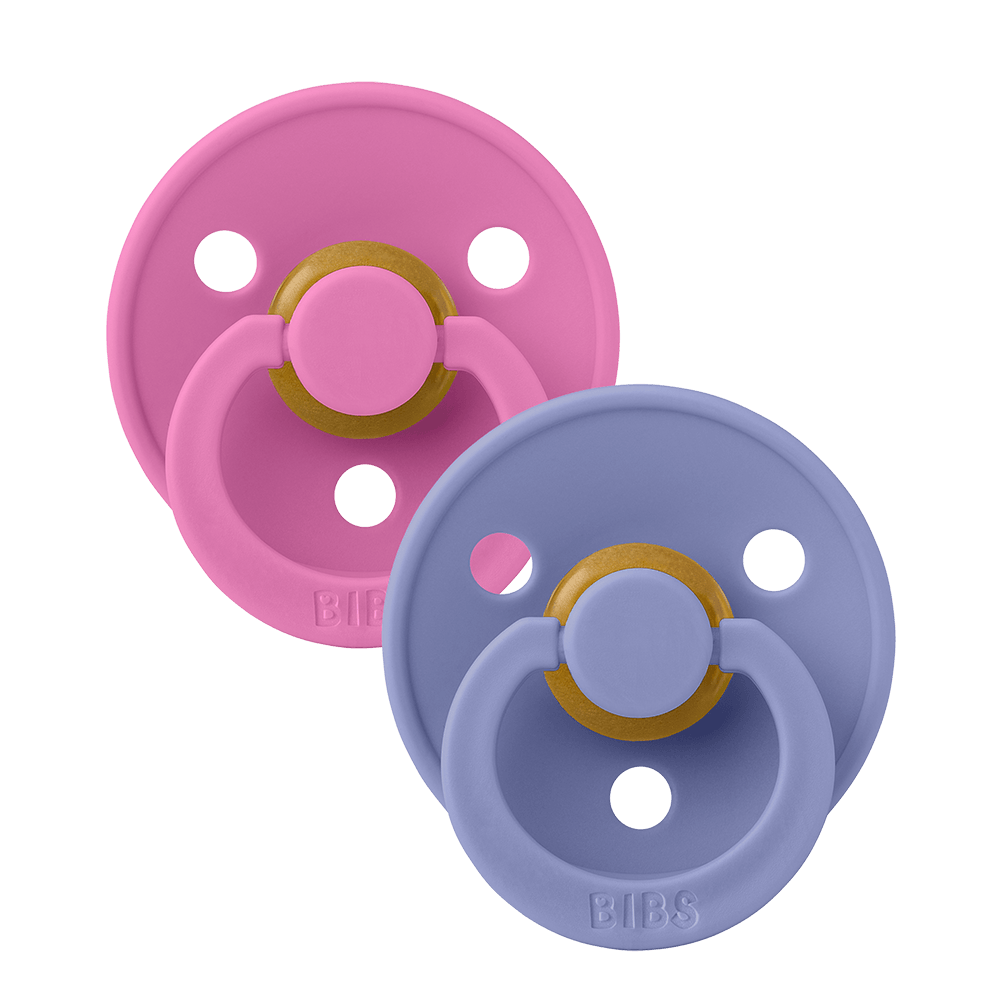 BIBS Colour 2 Pack Bubblegum/Peri Pacifiers