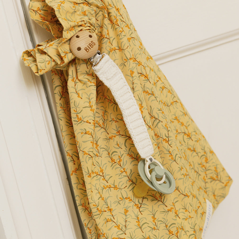 Gestrickte Schnullerkette - Ivory