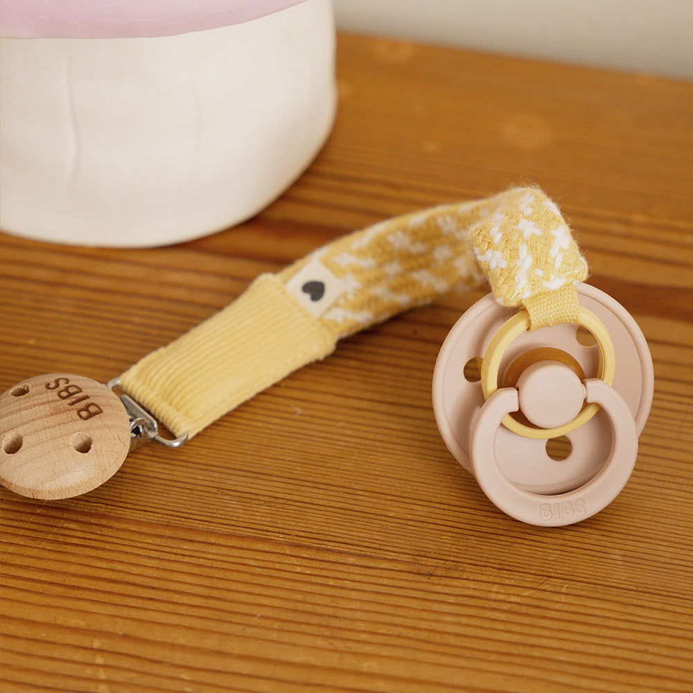 Pacifier Clip - Pale Butter/Ivory