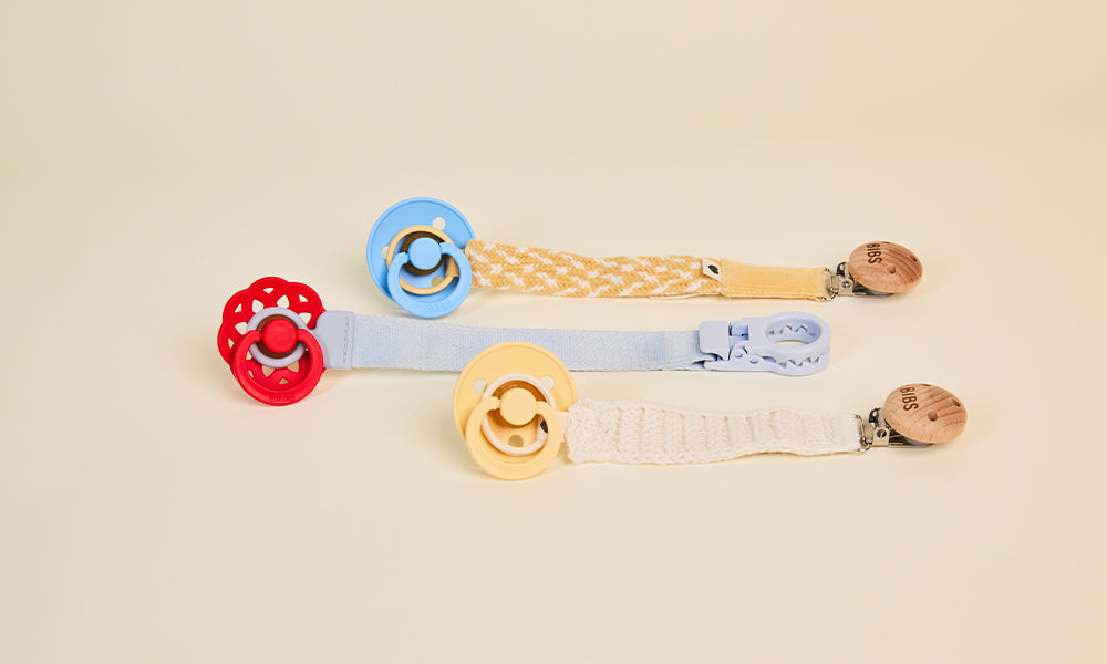 Pacifier Clip Ribbon - Dusty Blue – BIBS