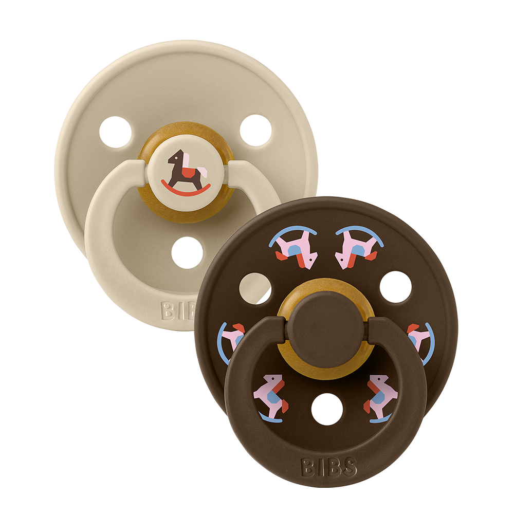 Colour Holiday Horse Fopspenen 2-pack - Vanilla/Mocha