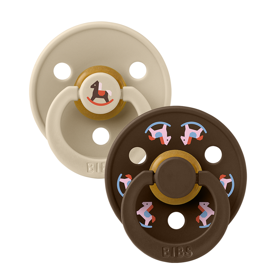 Colour Holiday Horse Pacifiers 2 Pack -  Vanilla/Mocha
