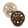 Colour Holiday Horse Pacifiers 2 Pack - Vanilla/Mocha - BIBS