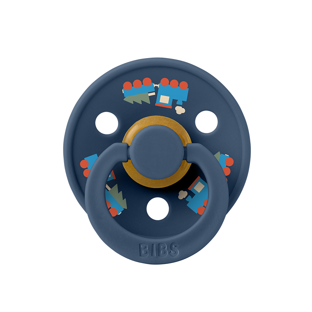 Colour Holiday Train Pacifier - Steel Blue