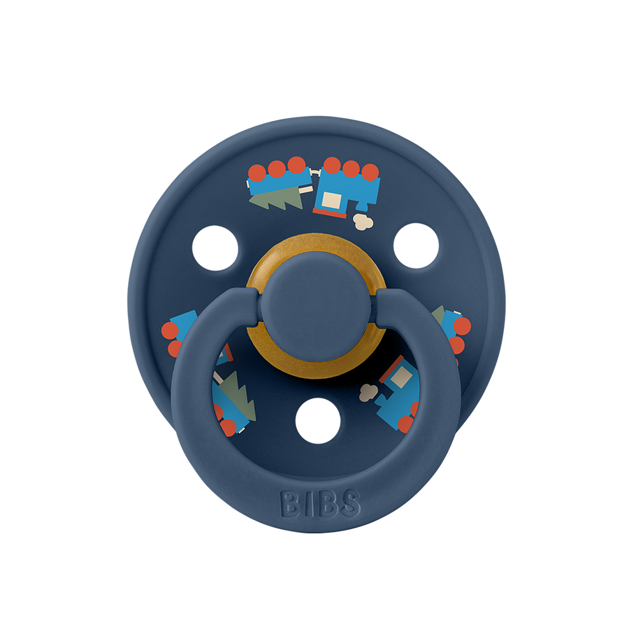 Colour Holiday Train Pacifier - Steel Blue