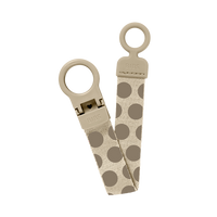 STUDIO Pacifier Clip Loop Polka - Vanilla/Dark Oak - BIBS