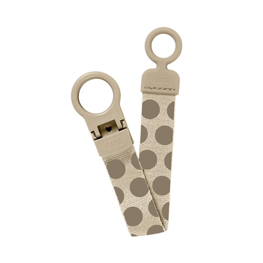 STUDIO Pacifier Clip Loop Polka - Vanilla/Dark Oak