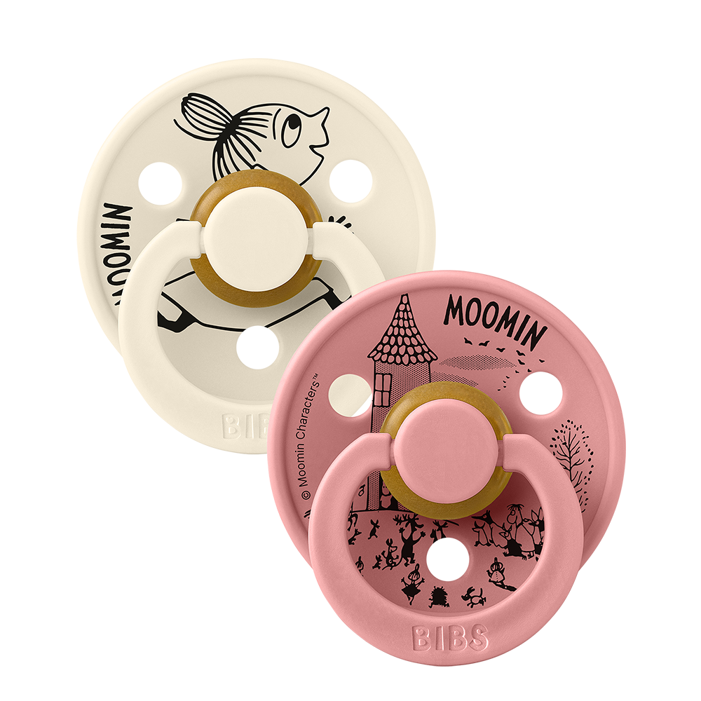 BIBS x Moomin Colour Pacifiers 2 pack Little My - Ivory/Dusty Pink