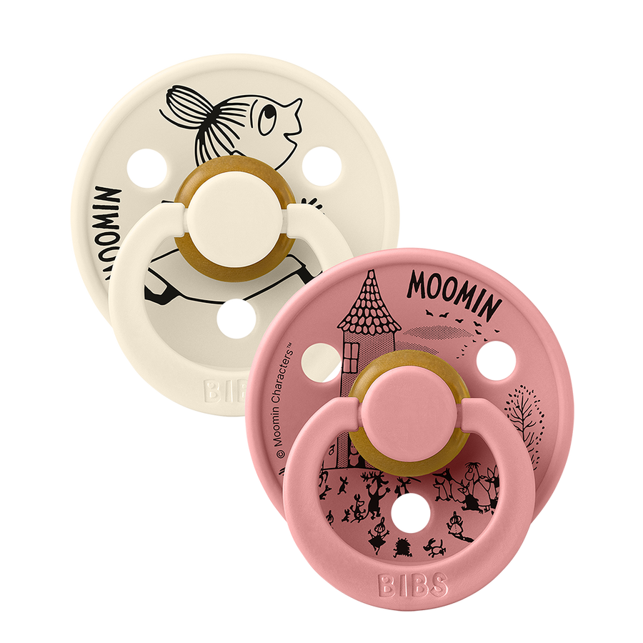 BIBS x Moomin Colour Pacifiers 2 pack Little My - Ivory/Dusty Pink
