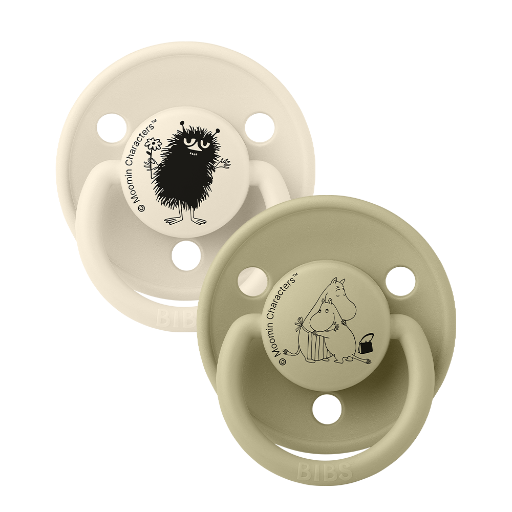 BIBS x Moomin De Lux Pacifiers 2 Pack Stinky - Ivory/Khaki
