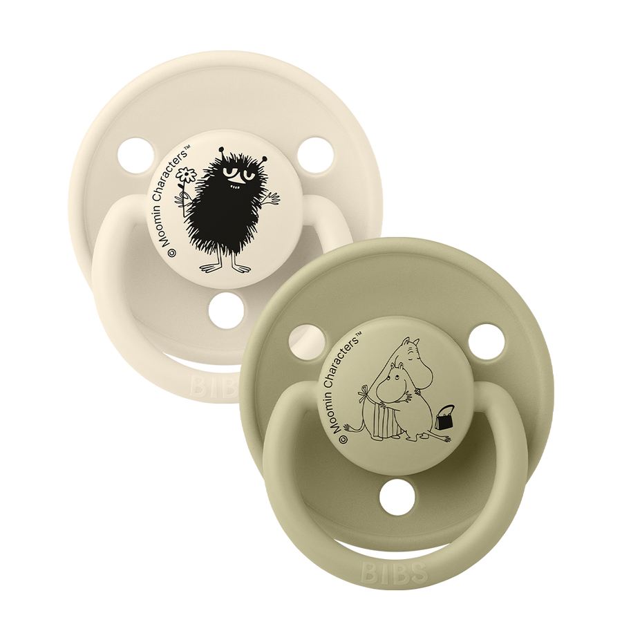BIBS x Moomin De Lux Pacifiers 2 Pack Stinky - Ivory/Khaki