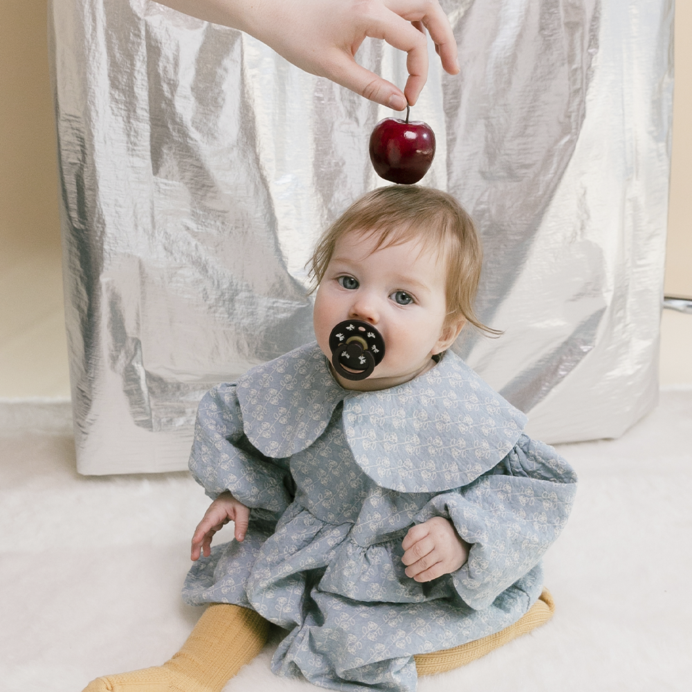 Colour Holiday Bow Pacifiers 2 Pack - Ivory/Plum