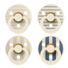 STUDIO Colour Pacifiers 4 Pack - Pin Ivory Vanilla Mix/Pin Ivory Steel Blue Mix - BIBS