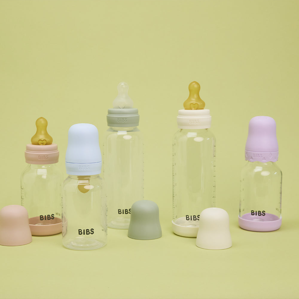 BIBS Glas-Babyflasche 240 ml Latex 2er-Pack Sage