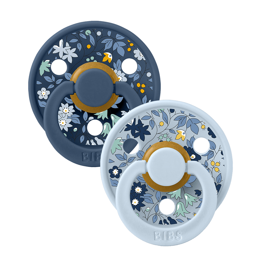 BIBS x LIBERTY Colour Dummies 2 Pack Chamomile Lawn - Baby Blue Mix