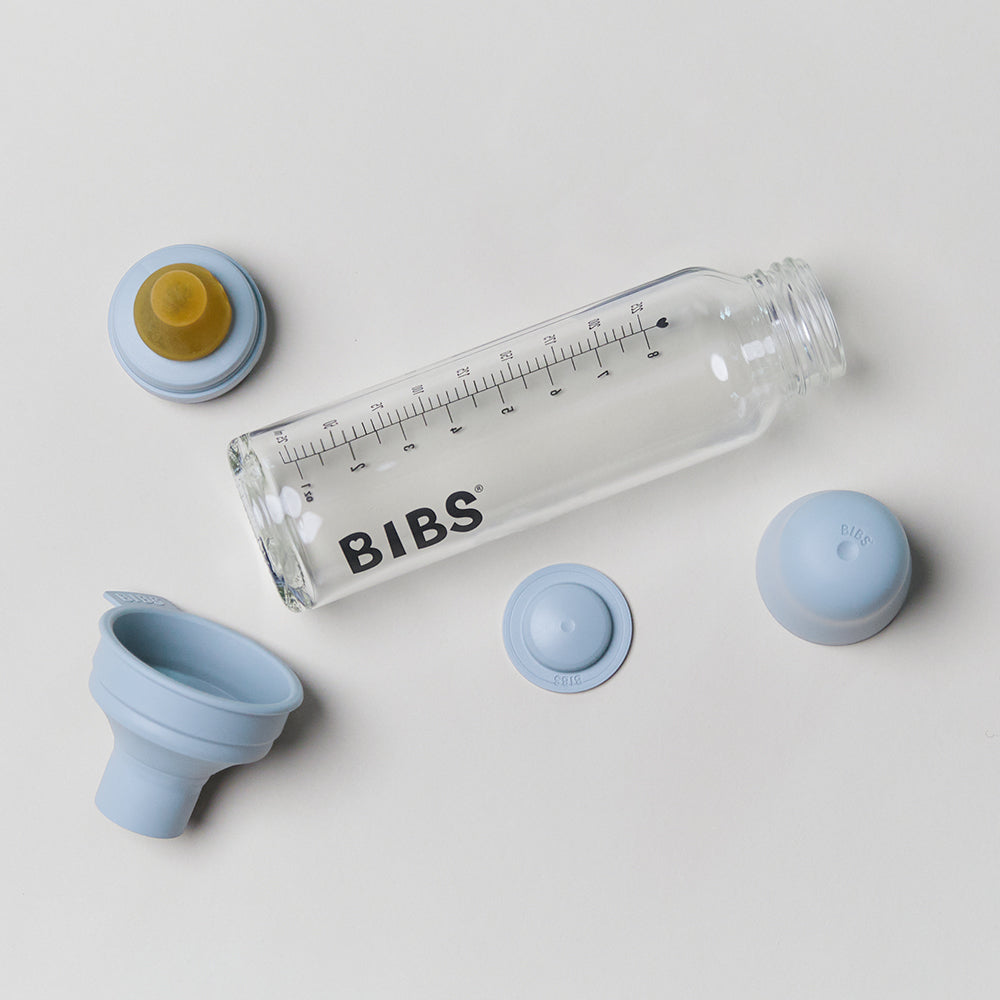 BIBS Baby Glass Bottle Complete Set 225ml Cloud