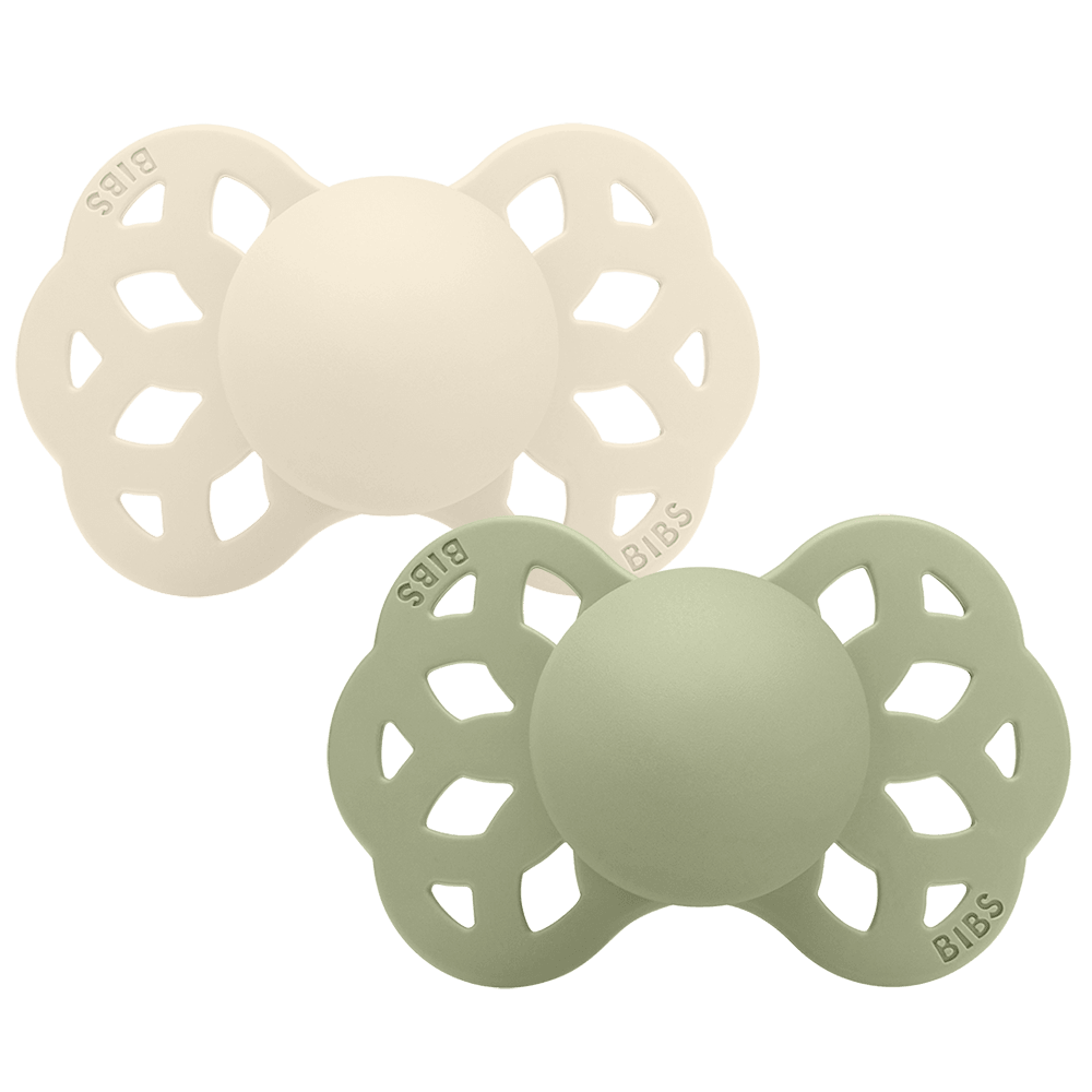 BIBS Infinity 2 PACK - Ivory/Sage Pacifiers