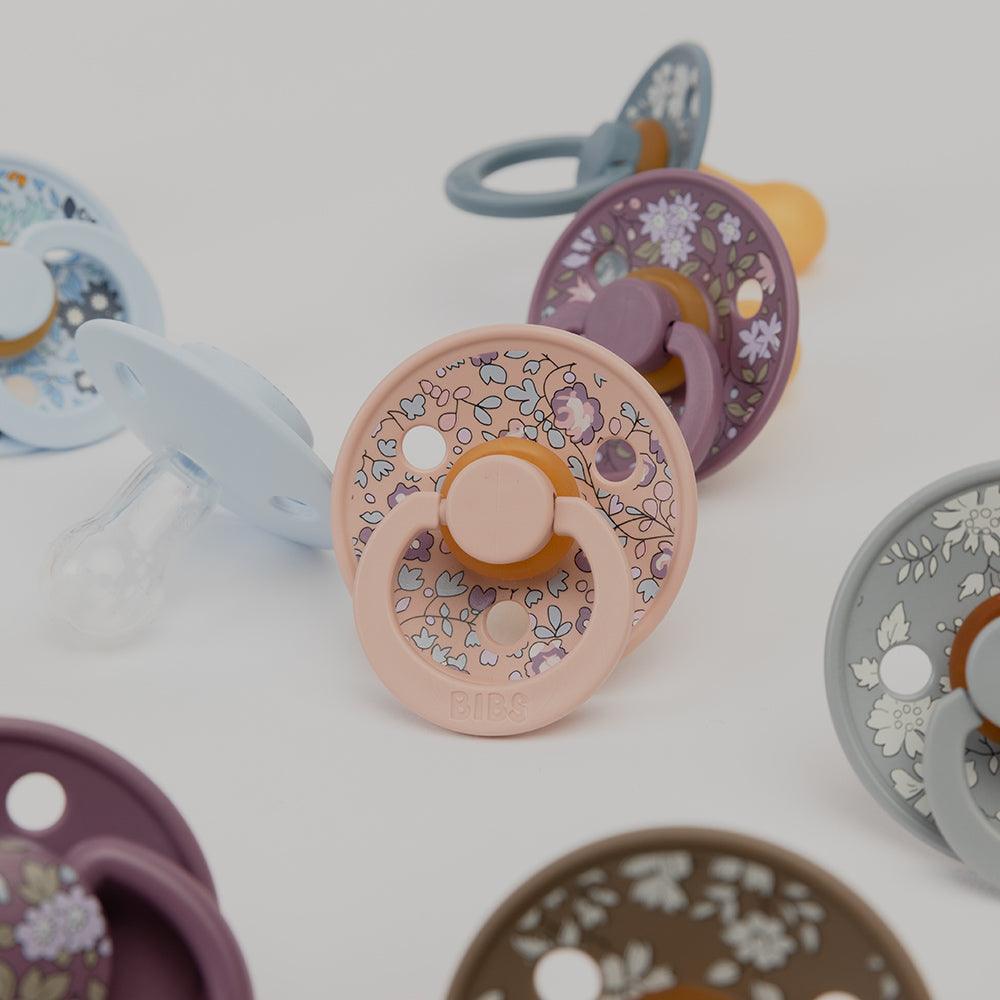 BIBS Colour Liberty Lot De 2 Sucettes Taille 2 (6-18 Mois) - Latex Naturel Eloise Blush
